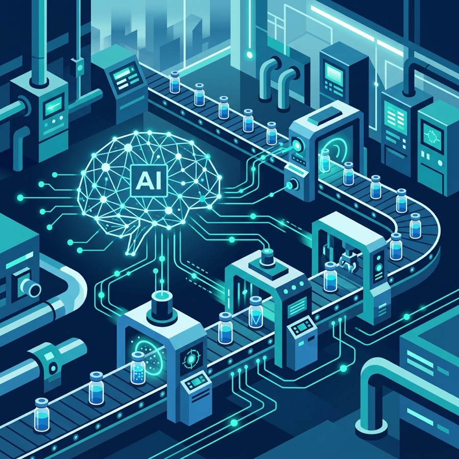 AI-powered quality inspection system on pharmaceutical manufacturing line